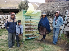 Bolivia: This family from Potosí in Northern Bolivia owns an efficient solar dryer with a special plastic film to dry their harvested maca. GIZ provided technical advice and gave orientation about where to obtain the plastic foil for the solar dryer. <br />
© GIZ / Natalie Pereyra